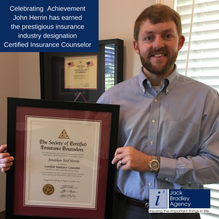 Agent John Herrin Earns National Insurance Industry Designation Jack Bradley Agency